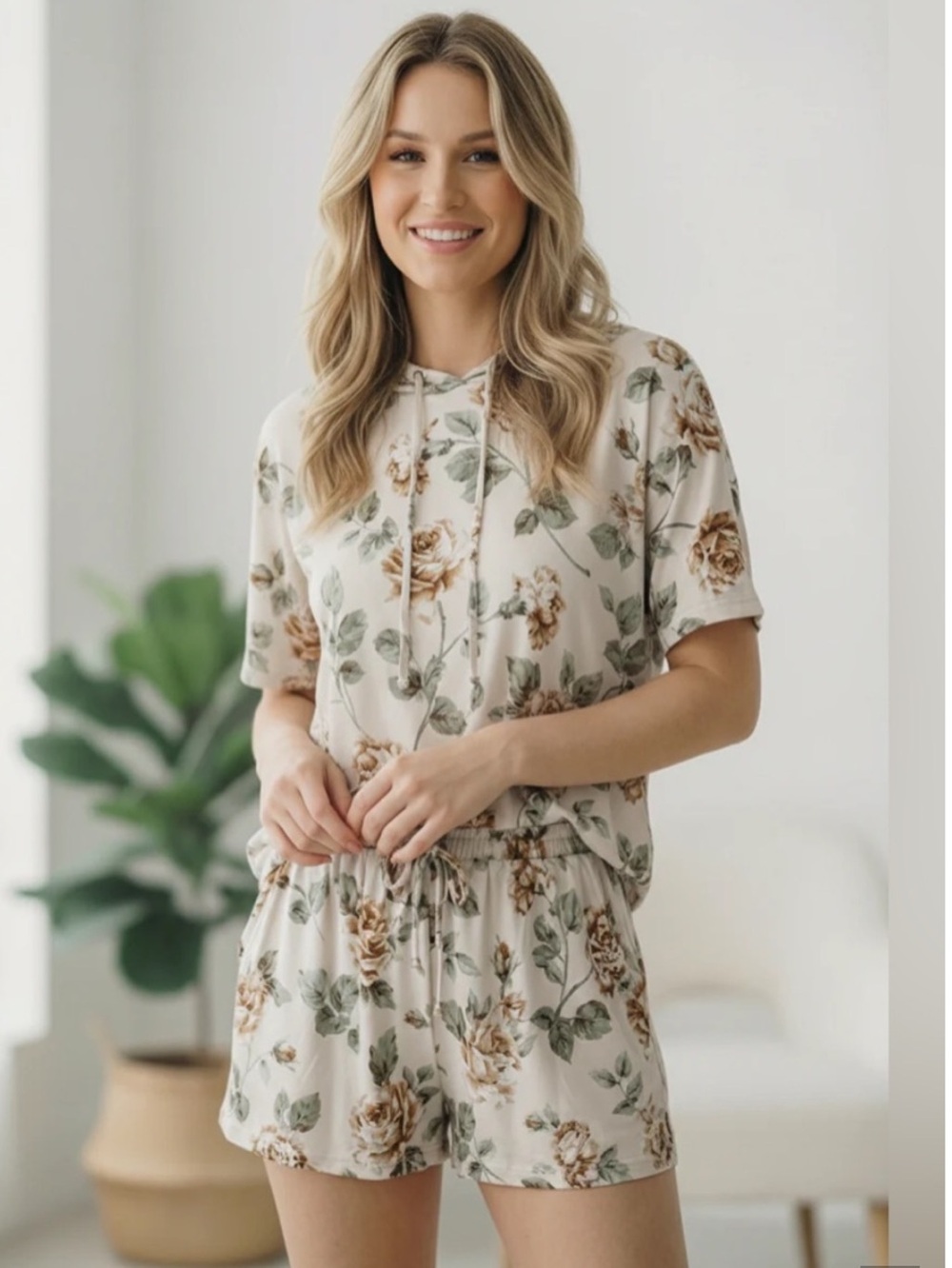 NIP 2 pc BE.A Floral Print Loungewear Set